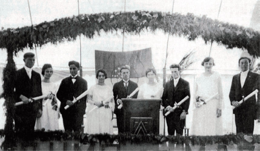 Primeira turma de formandos do curso de Teologia em 1922. Créditos da imagem: Centro White do Unasp