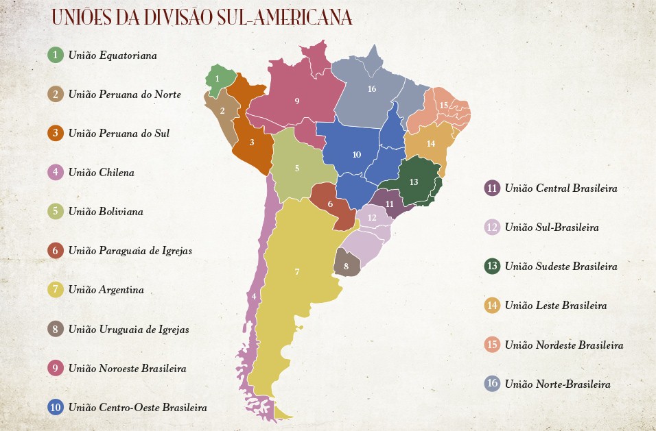 Mapa das Uniões da DSA