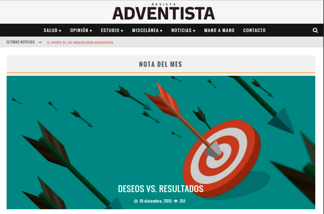 Site da Revista Adventista em Espanhol